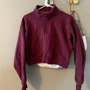 TNA Maroon Half-Zip Sweatshirt